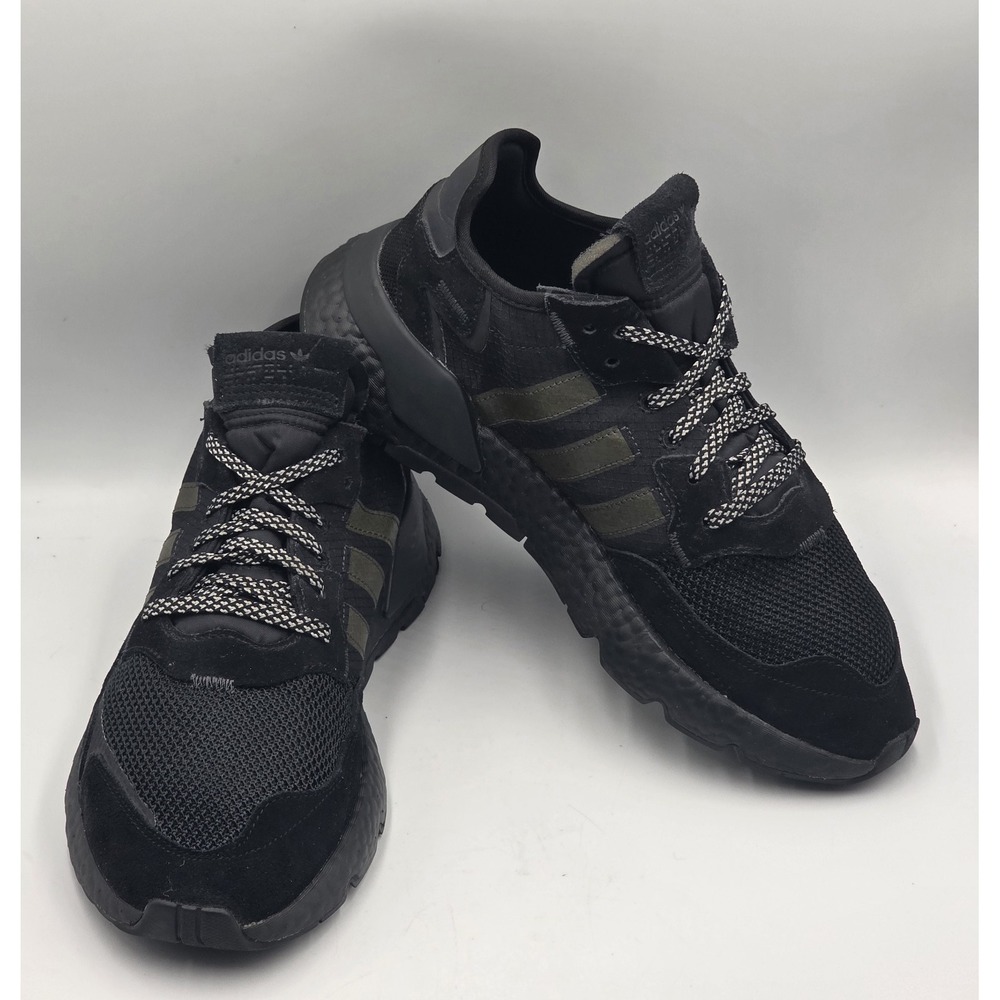 adidas Nite Jogger Triple Black Men's Size 10 BD7954 Shoes Sneakers - Picture 7 of 12